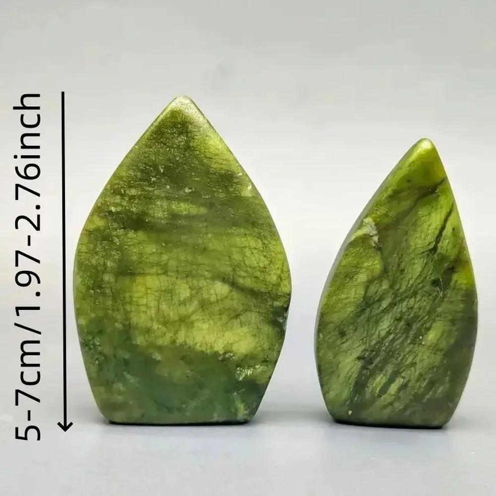 Natural Green Jade Freeform Torch Stone, Reiki Healing Crystal for Meditation, Feng Shui Altar Decor, Witchcraft Craft