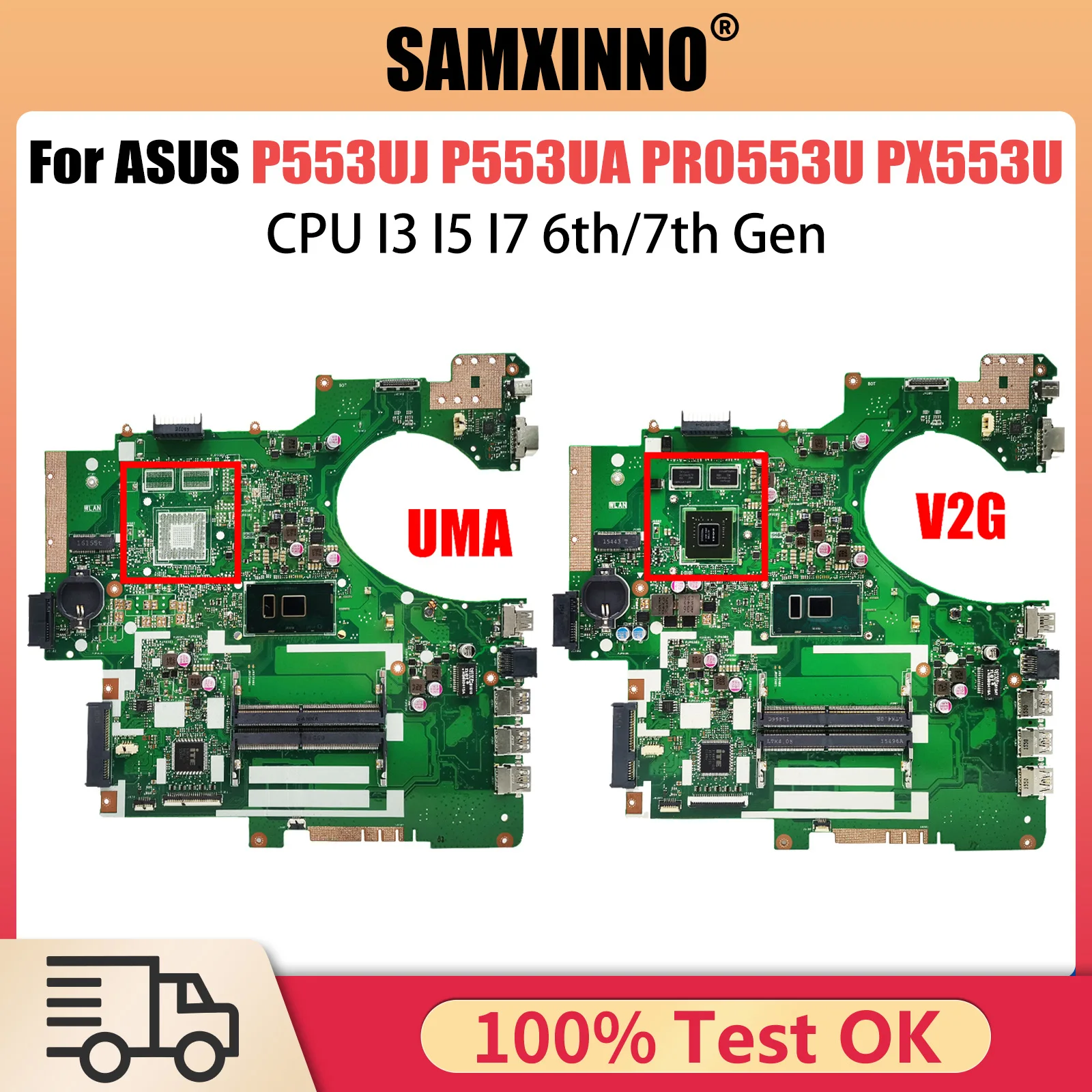 

P553UJ For ASUS P553UA PRO553U PX553U P2540UQ P2540U P2540UV P2540UB P2540UA Laptop Motherboard CPU I3 I5 I7 6th/7th Gen