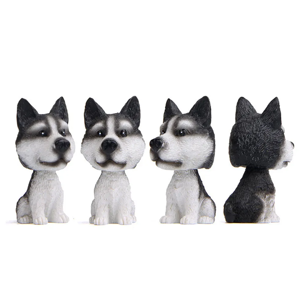 Resin Car Display Nodding Dog Cute Puppy Sitting Posture Portable Car Accessories Cartoon Ornaments Home Room Decoration