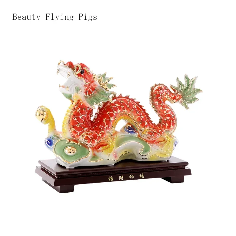 

1PCS Ceramic Bionic Animal Twelve Zodiac Dragon Ornament Mythical Creative TV Cabinet Entrance Bedroom Office Desktop Crafts