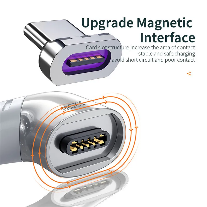 Cable magnético USB de carga rápida, convertidor magnético tipo C de 120W, Cargador USB para Pro Mini