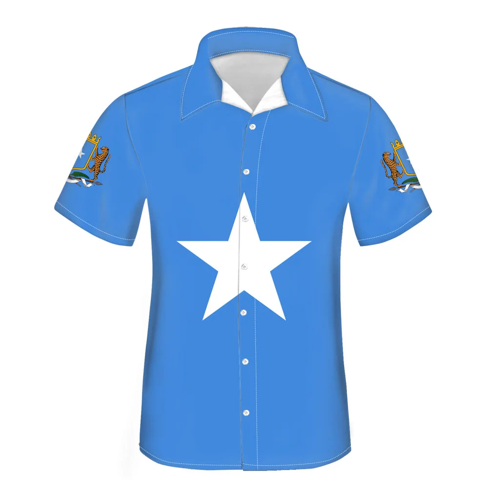 Somalia Youth Custom Name Number Logo Lapel T Shirt Nation Flag Soomaaliya Republic Somali Country Print Photo Text Clothes