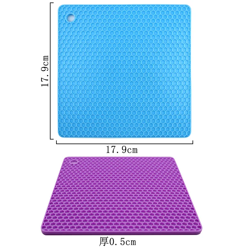 Silicone Square Honeycomb Mat, Placemat, Non-slip Thermal Insulation Mat Easy Cleaning, Dining Table Partition 043