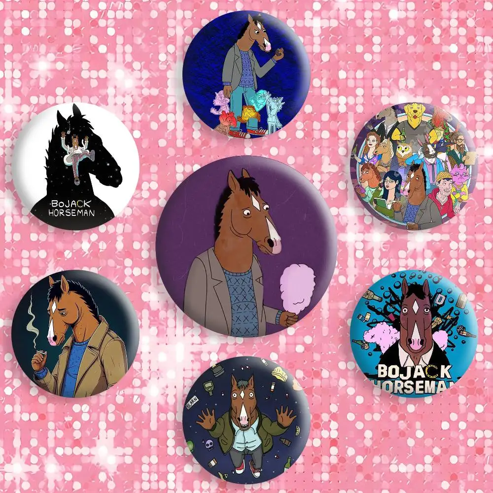 B-BoJack Horsemans Brooches Cartoon Badge Pins Backpack Hat Accessories Friend Gift