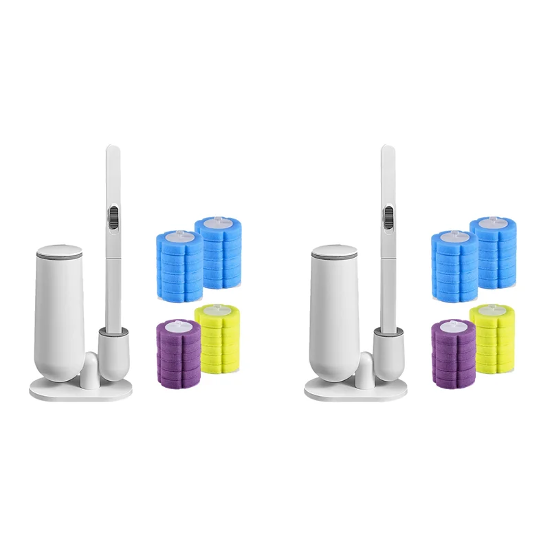 AB66-2X Disposable Toilet Brush Household No Dead End Toilet Cleaning Brush Set Toilet Cleaning Artifact Not Dirty Hands