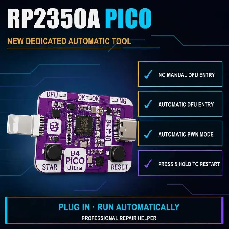 For Phone XR-11PM Repair B4 PIC0 DFU RP2350A Dedicated Automatic Engineering Box One Click DFU Restart Data Enter Recovery Mode