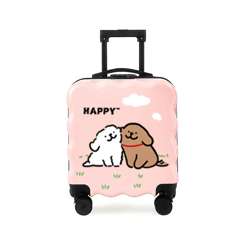 children's-carry-on-suitcase-travel-bag-with-password-lock-cartoon-dog-design-polyester-universal-wheels-zipper-closure