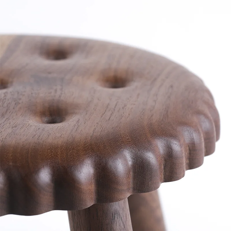 Black walnut/beech natural wood logs cute biscuits small bench kindergarten baby creative small stool