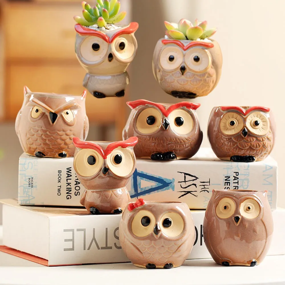 Cute Animals Flowerpot Nordic Garden Supplies Decoration Creative Succulent Owl Flower Pot Pastoral Flower Plant Container