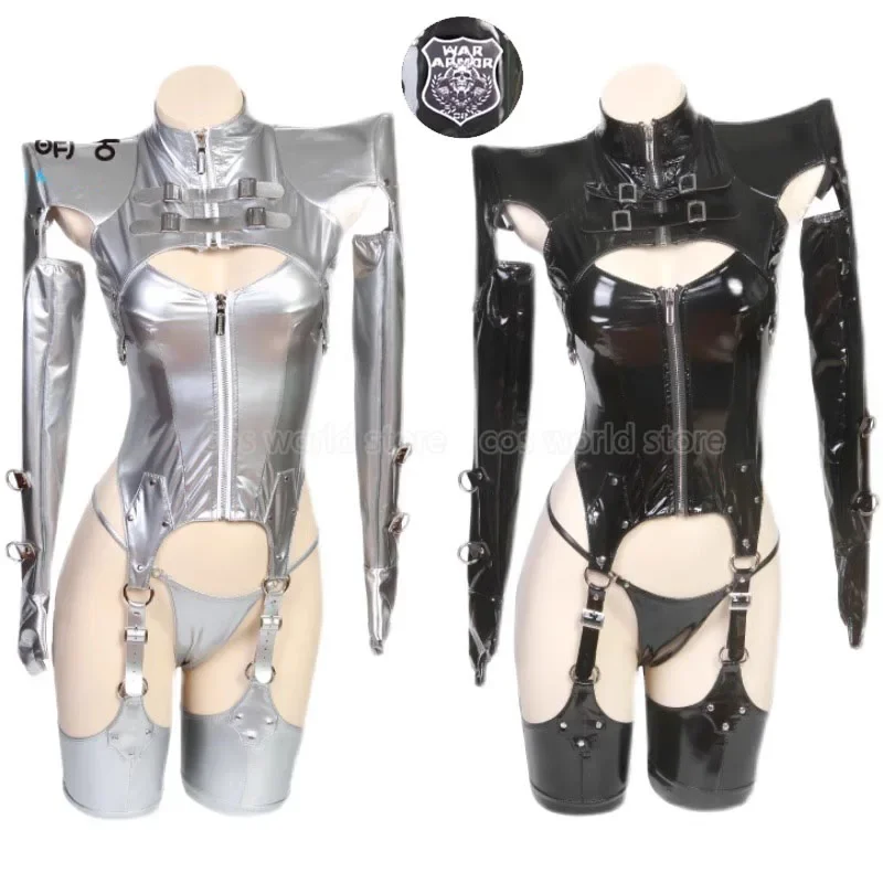 Anime YoRHa 2B NieR costumi Cosplay donna cerniera Sexy tuta in pelle calzini vestito Bunny Girl uniforme vestiti di carnevale di Halloween