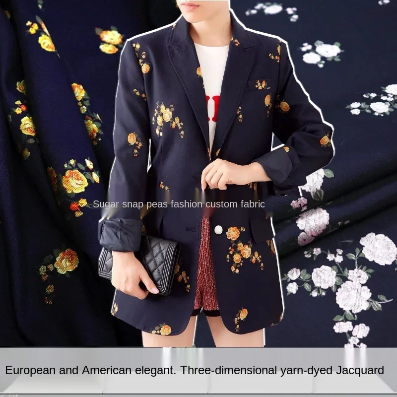 Elegant rose three-dimensional yarn-dyed jacquard suit jacket garment fabric sewing fabric factory shop is not out of stock