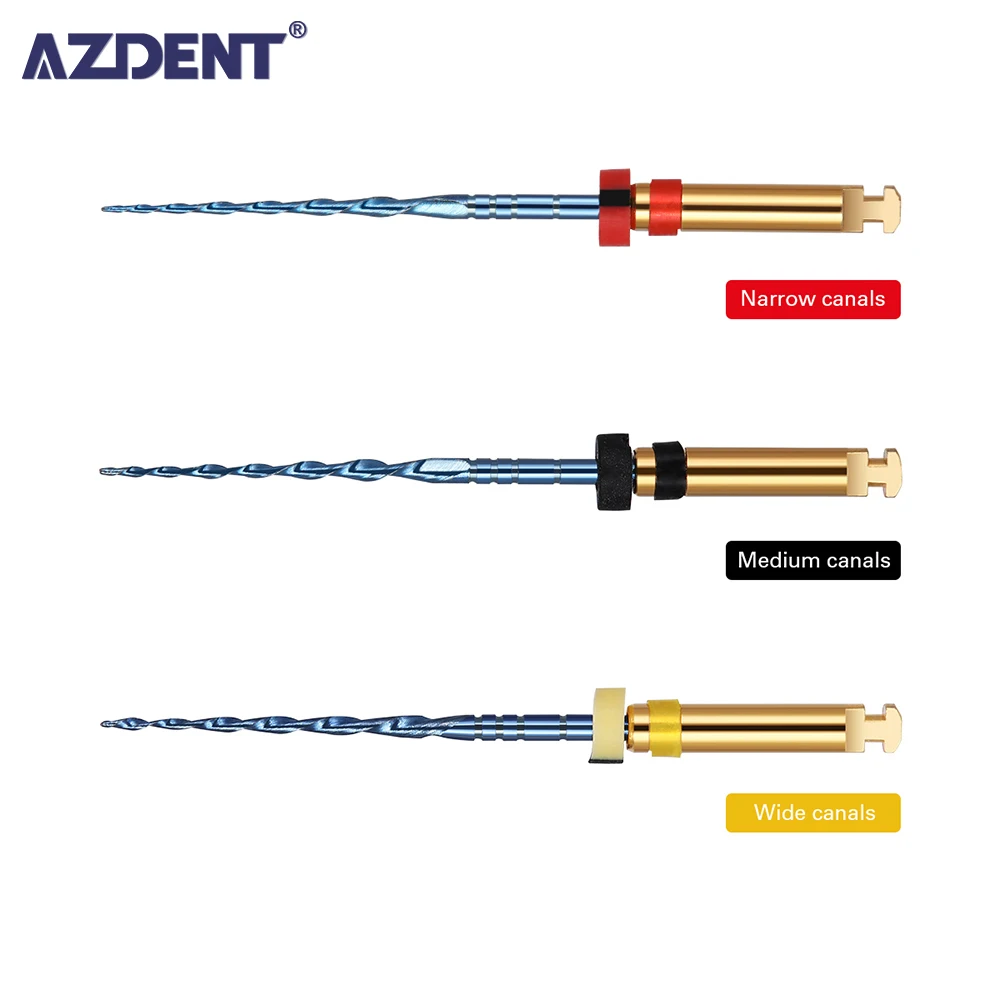 

3 Pcs/Pack AZDENT Dental Reciprocating Blue Endodontic Files Niti Rotary Root Canal Heat Activated File 21mm/25mm