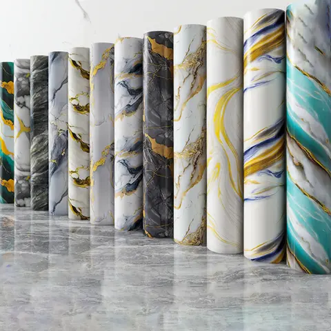 40cm New Marble Kitchen Oil-proof Wall Stickers Self-adhesive Stain-resistant High Temperature Kitchen Wallpaper Home Decorative