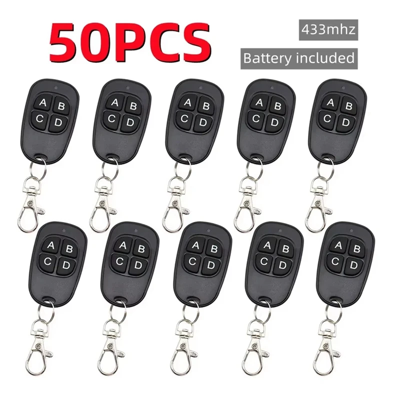 Hot Sale-50Pcs 433Mhz Copy Remote Control Electric Garage Door Opener Remote Control Duplicator Clone Cloning Code Controller