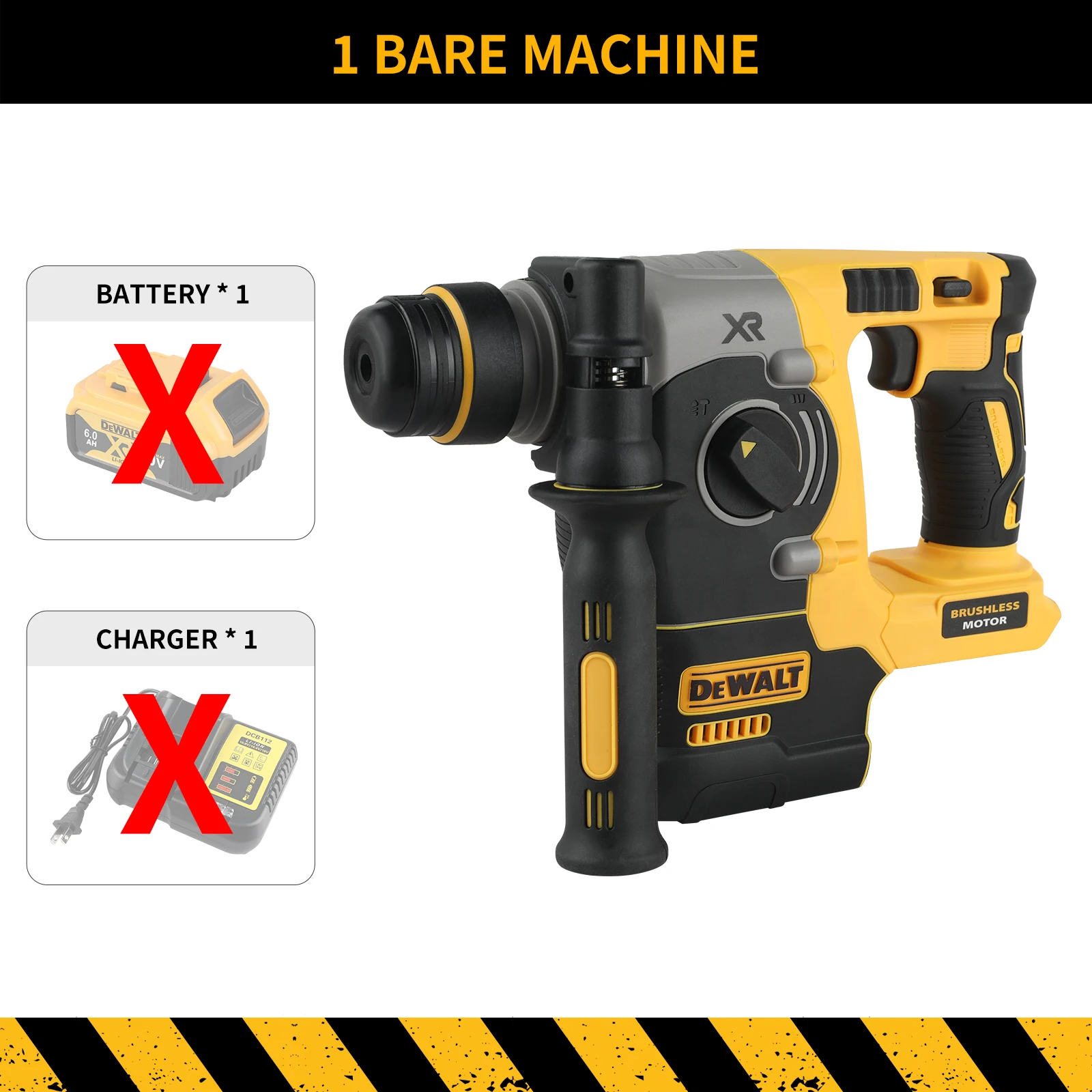 DEWALT 18V/20V MAX Brushless SDS-Plus Rotary Hammer Drill 1" L-Handle 3-Speed Woodworking Impact Drill (Tool Only) image 3