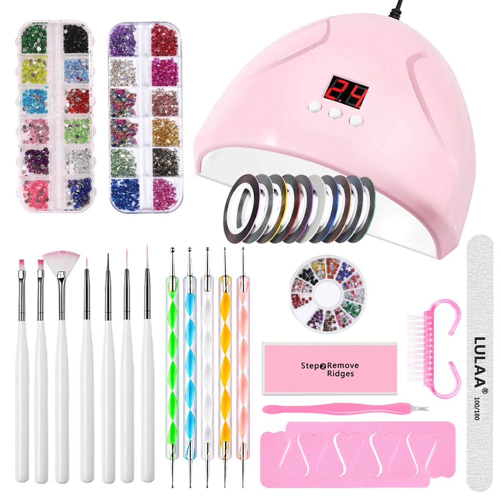 HALAIMAN accessori per Nail Art fai da te Smart Timing Uv Led lampada per asciugare le unghie trapano elettrico per unghie Set di strass di cristallo strumenti