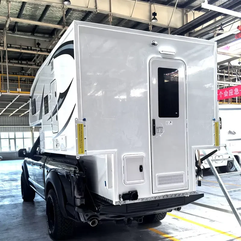 Custom Fiberglass Pickup Truck Camper Slide-in Hard Side RV Camper for Outdoor Camping Overland Travel for Ford Chevy Toyota