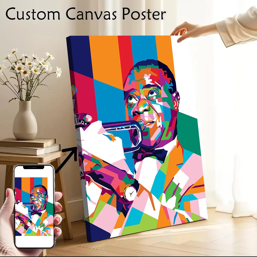 Louis Armstrong Printed Canvas Poster Personalized High Quality Wall Art Paintings for Decor Luxury Decoration Wand Deko Bedroom