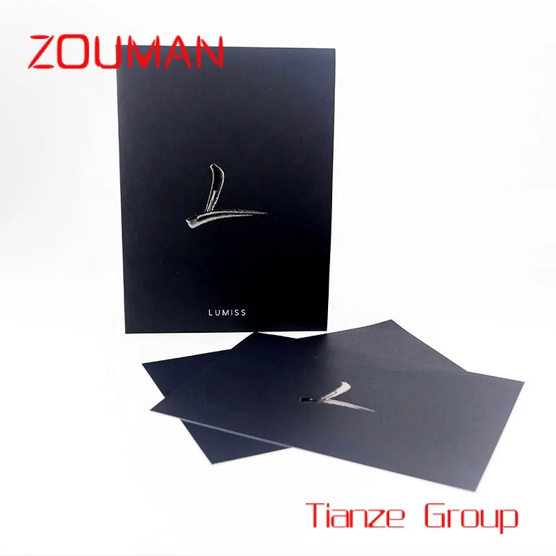 Custom , Luxury Black Paper Envelope Stamp And Embossed Custom Logo Envelope Sleeve Business Documents  Envelopes