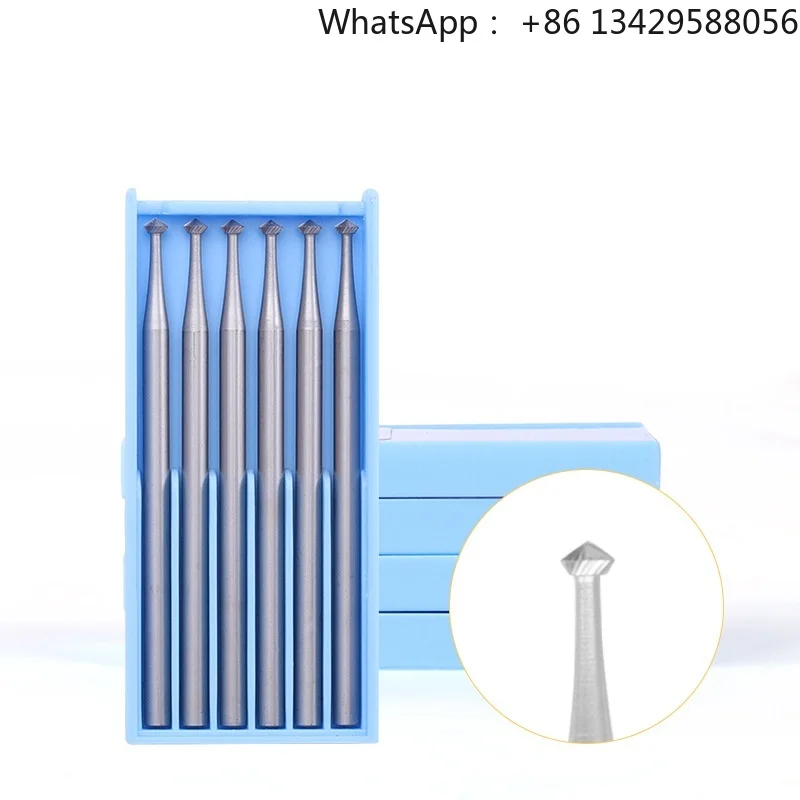 2.35mm Handle Diameter 6pcs Tungsten Steel Burs Engraving Carving Knife Jewelry Tools Thick Perforated Drill Manual