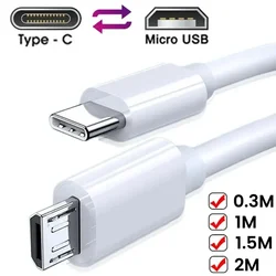 Type C To Micro USB Cable Adapter Mobile Phone Charging Data Transfer Cord for Xiaomi Samsung Huawei Macnook Laptop Data Cable