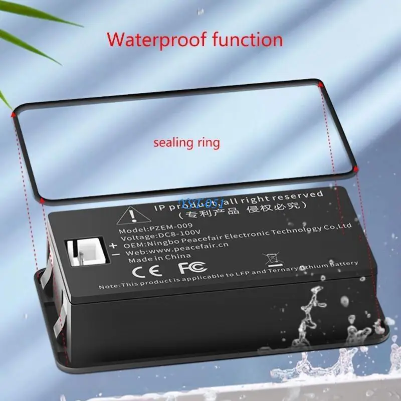 

E15A Battery Capacity Voltmeter Alarm with Clear Display Battery Monitor Plastic