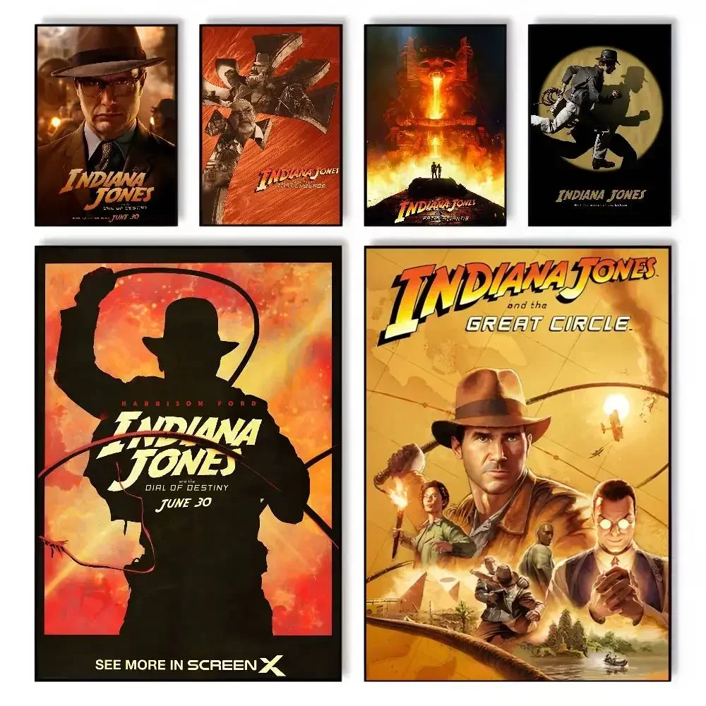 Indiana Jones and the great circle Fashion Poster art Canvas Prints Painting Wall Art Pictures for Living Room Decoration