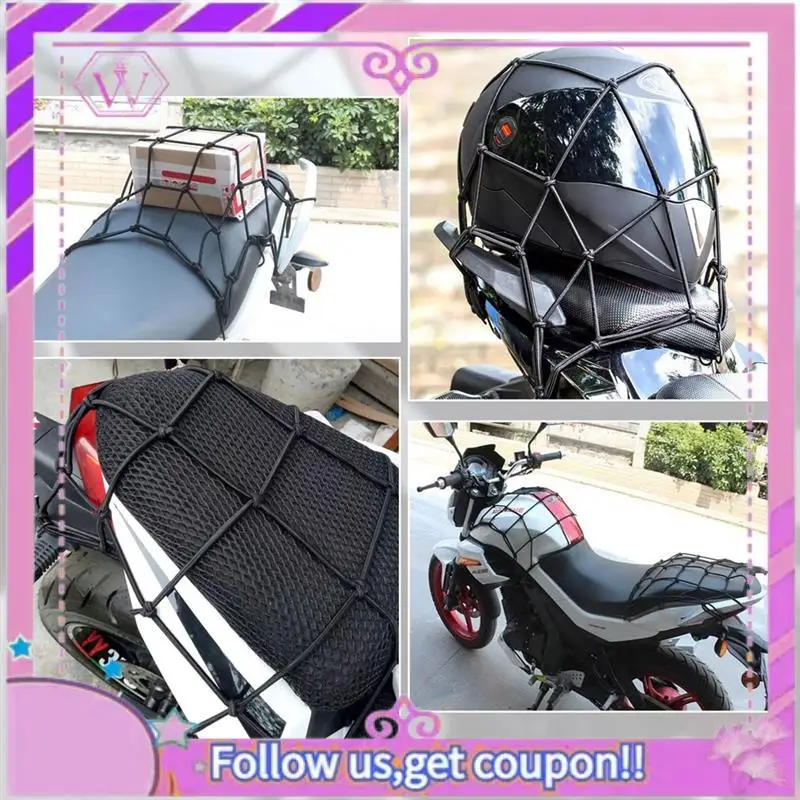 

A90U-3 PCS Motorcycle Helmet Rope High Retractable Black Luggage Helmet Mesh Elastic Rope Strap With Cargo Net
