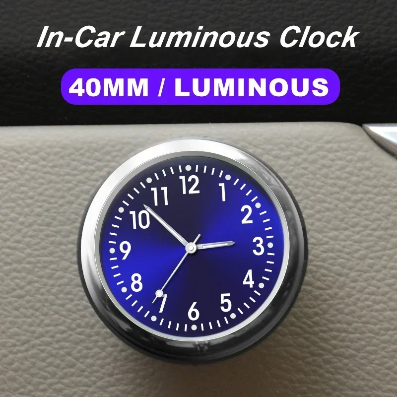 New Car Clock Luminous Mini Automobiles Internal Stick-On Digital Watch Mechanics Quartz Clocks Auto Ornament Car Accessories