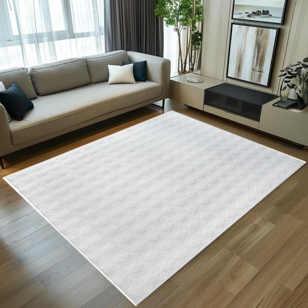 Minimalist 3D Texture Area Rug Soft Durable Non Slip Washable Floor Mat for Living Room Bedroom Dorm Apartment Home Decor