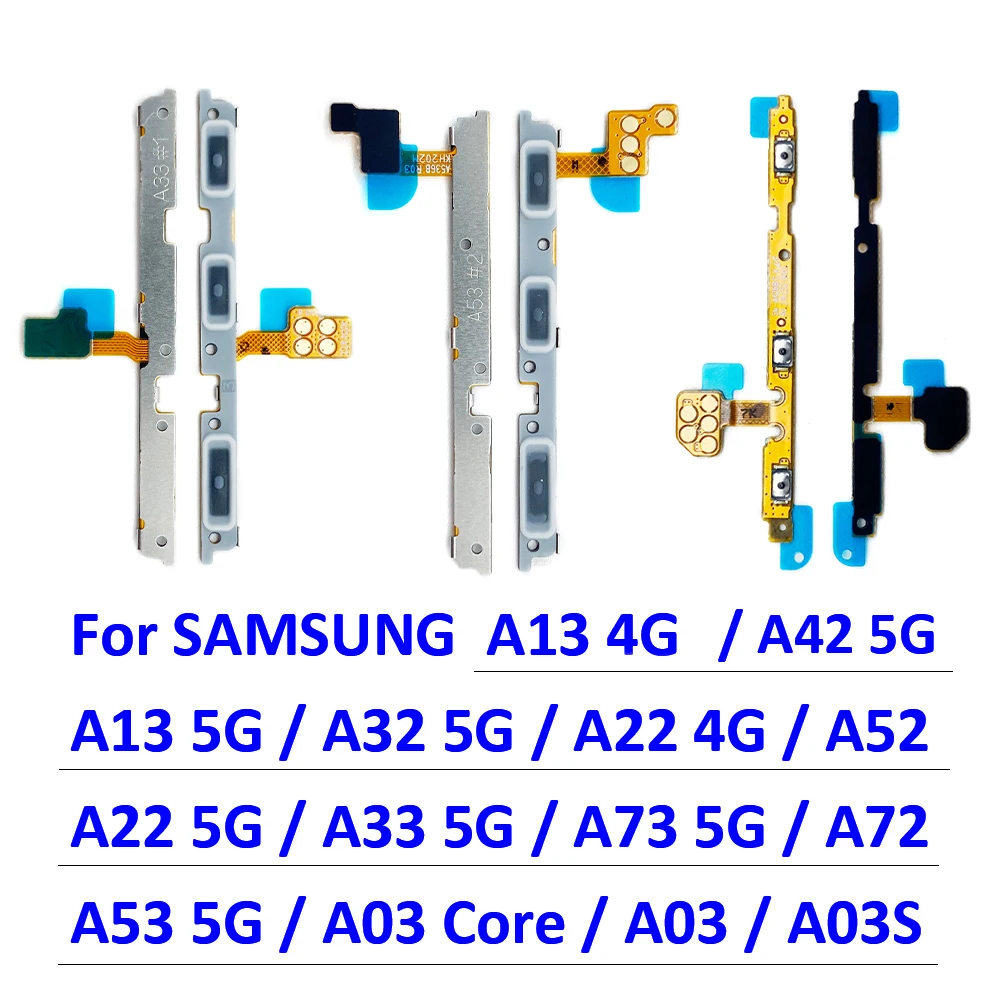 NEW Tested For Samsung A12 A02 A02S A32 A52 A72 A03s A03 Core A13 A22 A33 A53 A73 4G 5G Power On Off Volume Side Button Key Flex