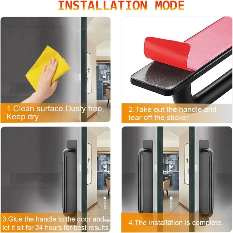 2 قطعة مقبض كابينة ذاتية اللصق سبائك الألومنيوم درج دفع مقابض سحب مساعد لا عصا الحفر على مقبض لخزانة المطبخ