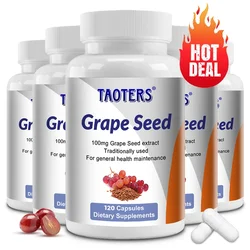 Taoters Dietary Supplement with 100mg Grape Seed Extract 120 Capsules - for Overall Skin Health