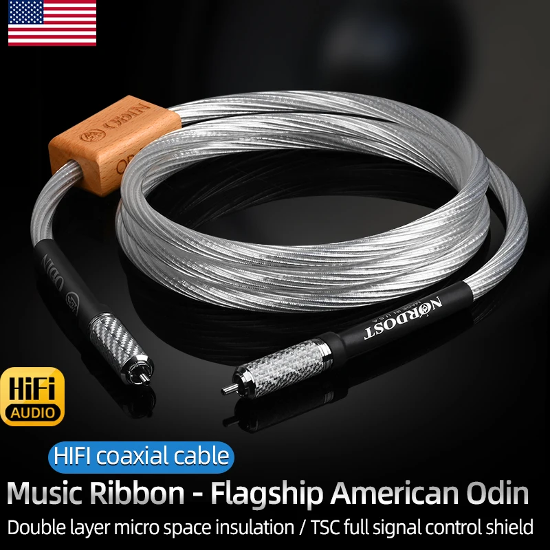 

ODIN HiFi Coaxial Cable Hi-Performance 7N OCC Sterling Silver RCA to RCA Male Audio Cable Noise-free for CD Player Amplifier