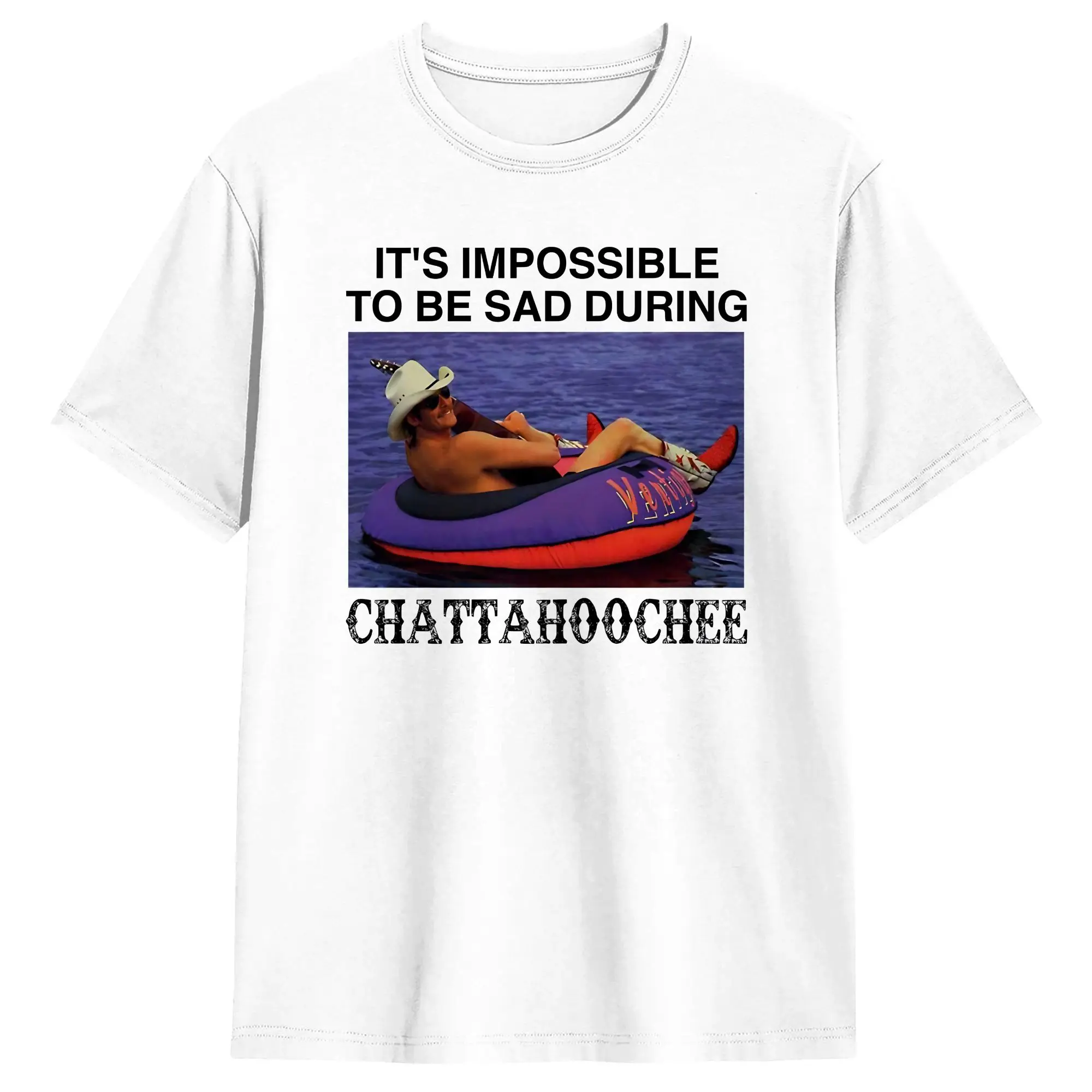 Men's its impossible to be sad during chattahoochee T Shirts  Cotton Tees Summer Short-Sleeve T-Shirt O Neck Fashion Tee Shirt