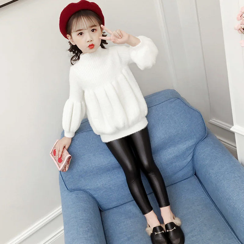 

Girls Sweater Wool Coat Kids Tops Knitting 2024 Loose Thicken Warm Winter Autumn Pullover Christmas Gift Sport Children's Clothi