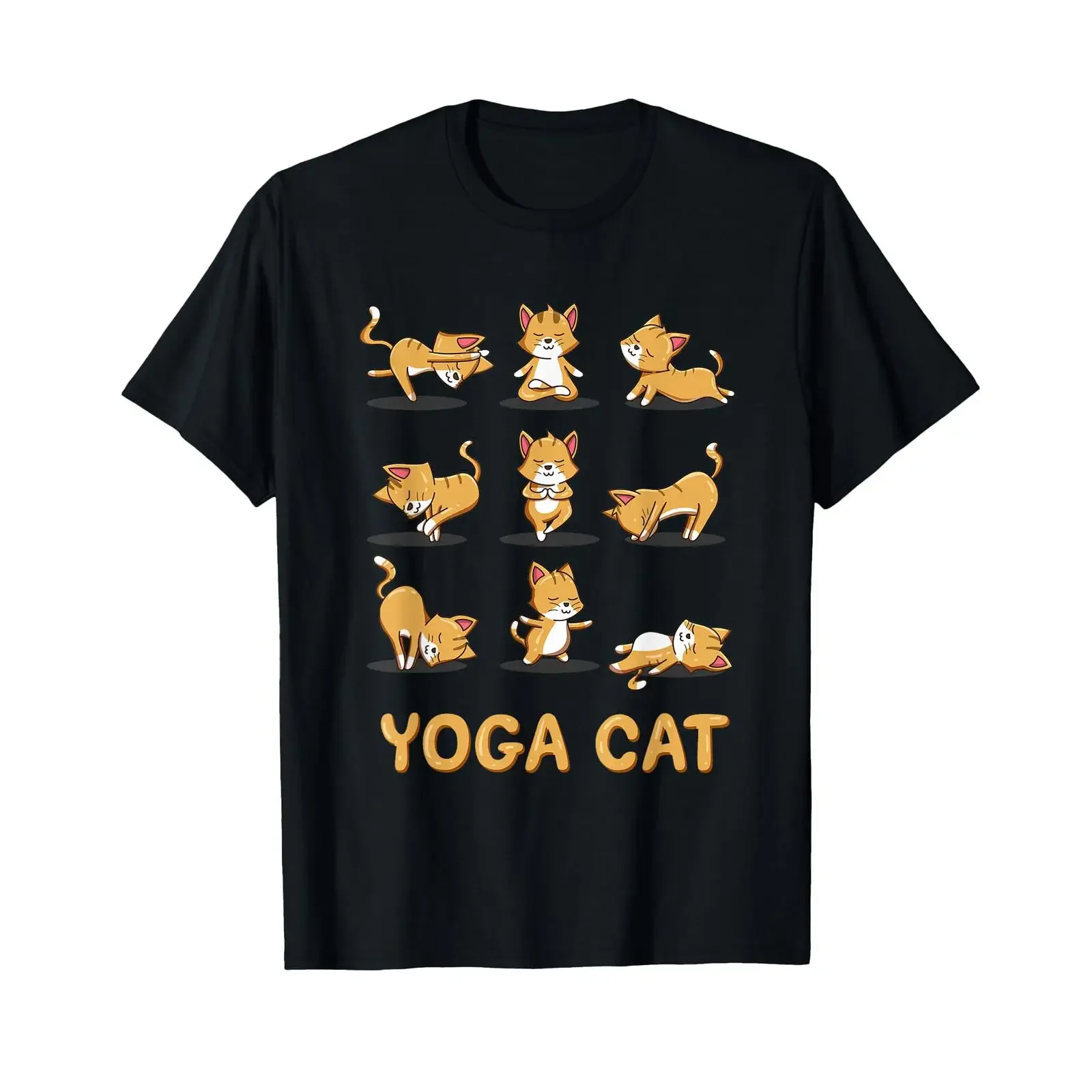 Yoga CaT T Shirt Doing Poses Meditation Zen Lover vintage Washed Comfortable Stylish Slightly Versatile Top For Everyday Wear