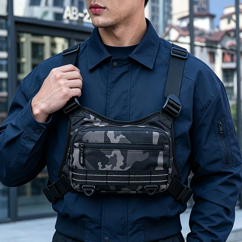 Funktionale Taktische Brusttasche Outdoor-Weste Hip-Hop Street Chest Pack Wasserdichte Atmungsaktive Paar-Tasche Sport-Rucksack – Detail 26