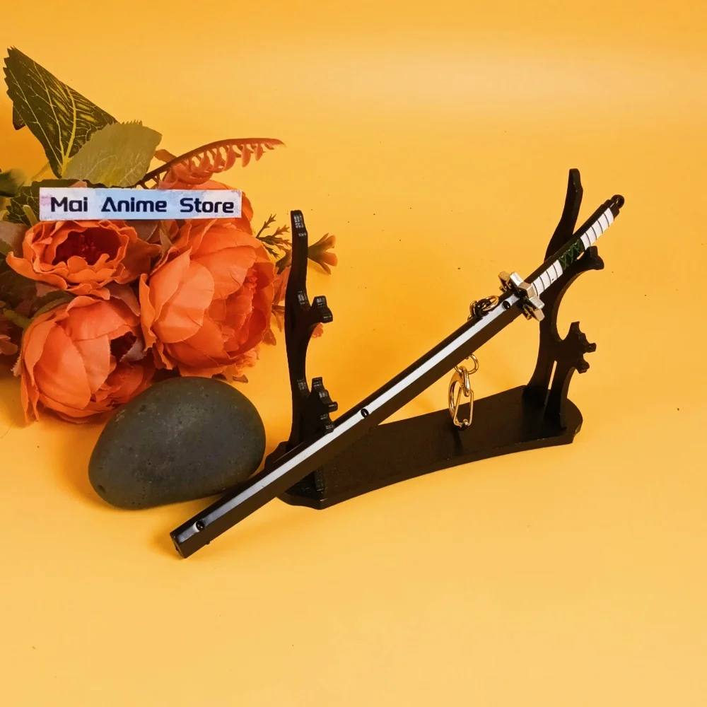 LLavero de Katana de Anime de 6 pulgadas, espada samurái Original, tamaño Real, Katana japonesa, cuchillo de Metal Ninja, espada, juguete para regalo afilado