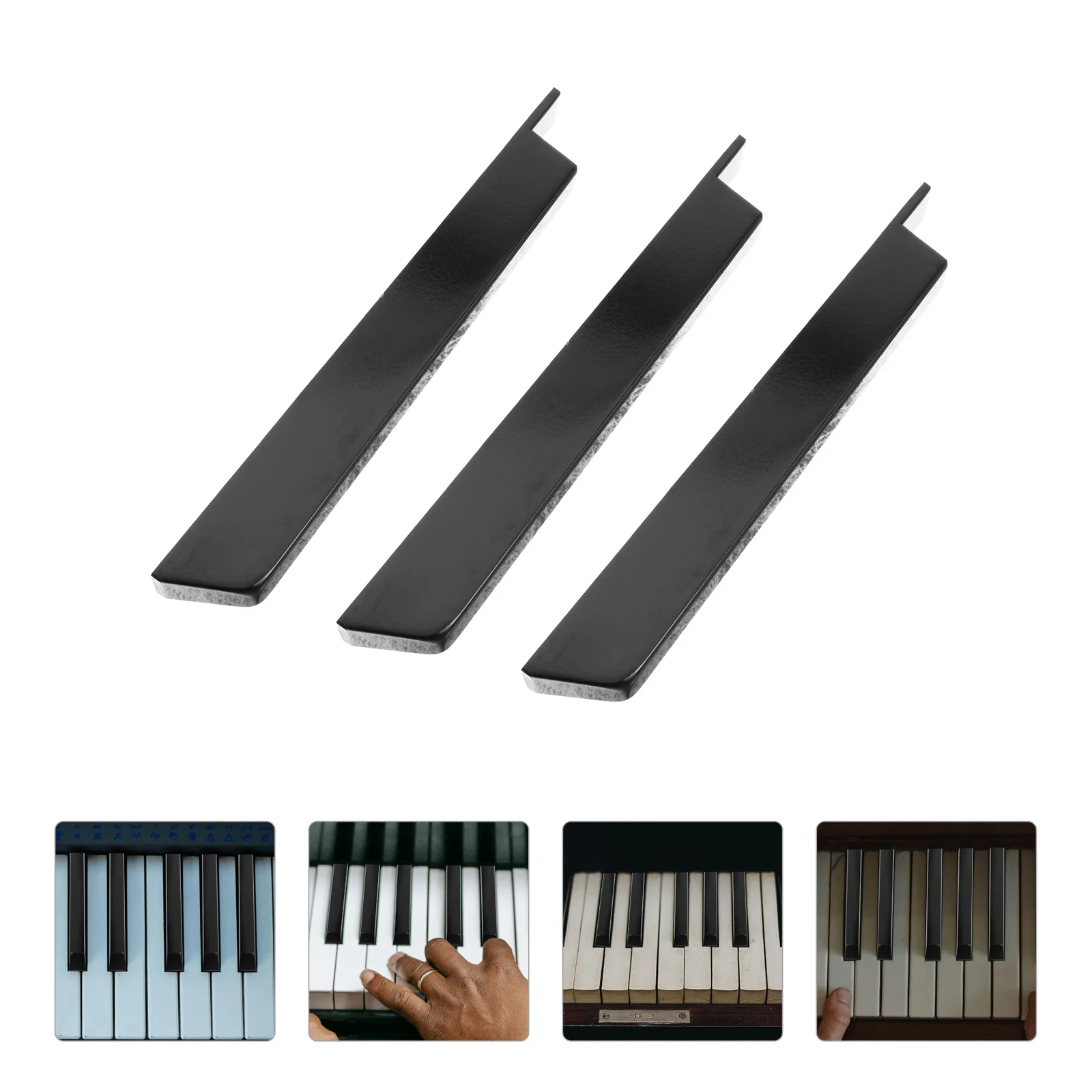 

5 Pcs Keys Piano Black Accessories Keyboards Repair Tools Vertical Plastic Caps