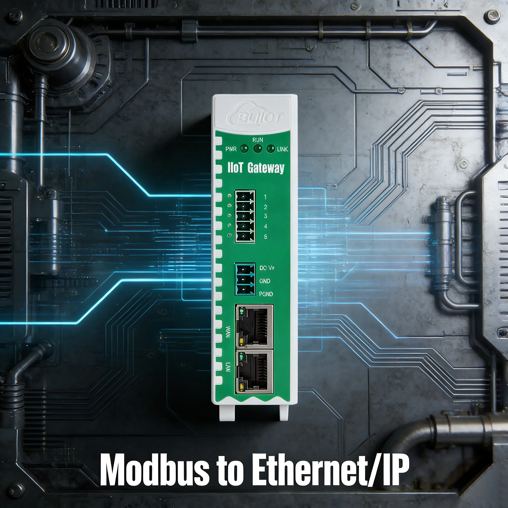 Modbus to Ethernet/IP Protocol Gateway Industrial Automation IoT Gateway