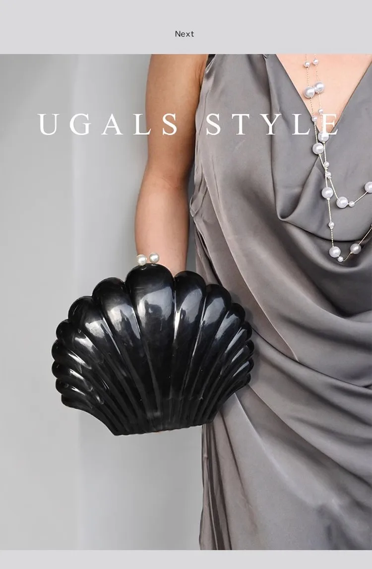 Shimmer Striped Acrylic Shell Bag Fashion Beads Beading Handheld Clutch Purse For Wedding Party Women Handbag Crossbody Bag