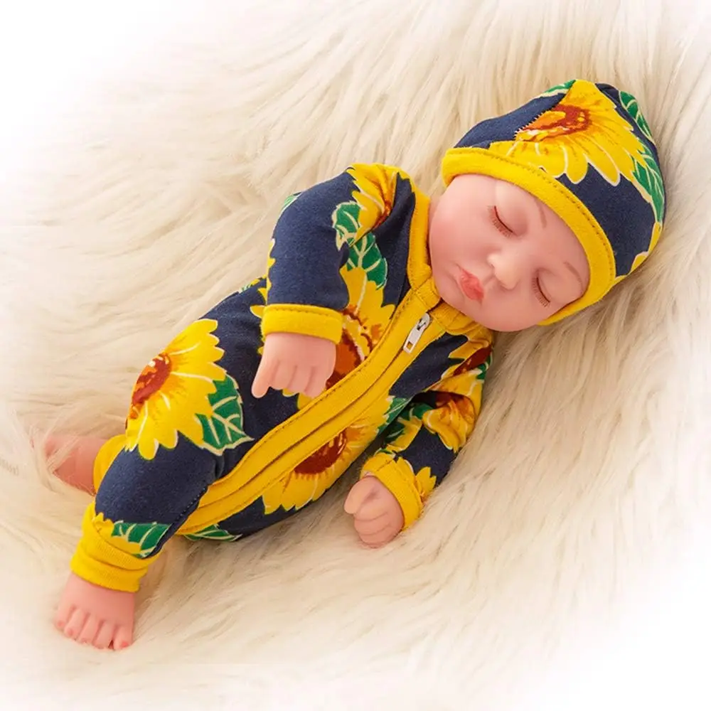 New-Born Reborn Doll, Baby Doll and Clothes, Washable Realistic Silicone Baby Dolls with Cute Jumpsuit Clothes, Christmas Gift