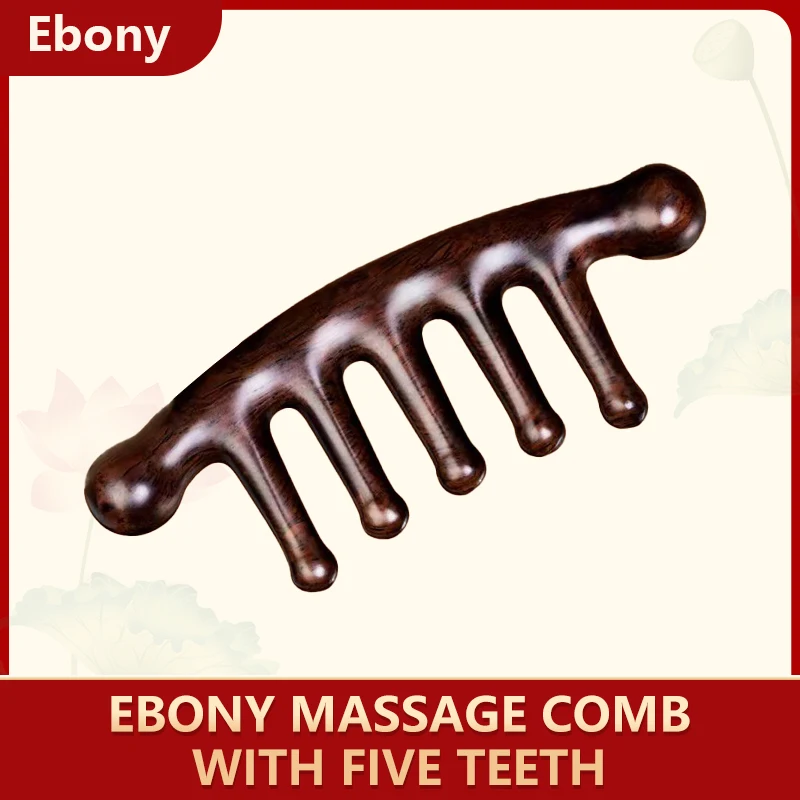 Massage Tool For Face Gua Sha  Ebony Comb Skin Expel Eoxins Reduce Hair Loss Dredging Meridian Wide Natural Wood Adults