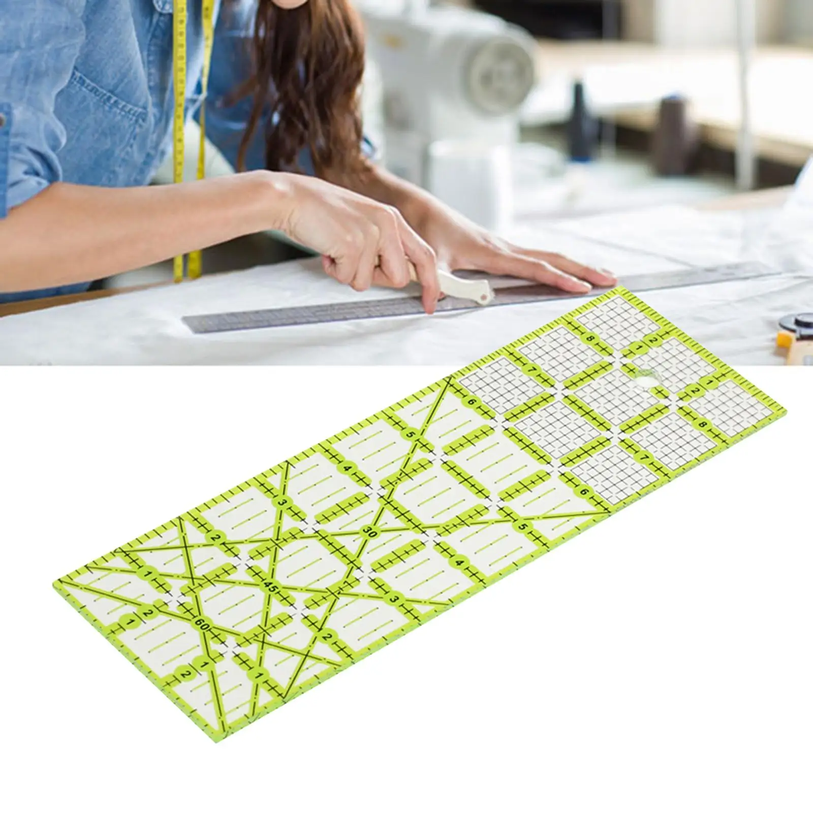 Akrilik kapitone cetvel yurtiçi dikiş aksesuarları için Patchwork aracı terzi kesme zanaat ölçekli kural DIY ölçü çizim için