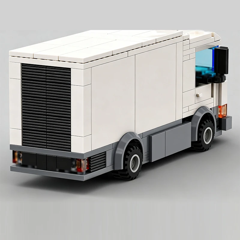 Stadsautomodel MOC Bouwstenen Vrachttransporter Truck Modulaire technologie Kinderen Vakantiegeschenken Monteer speelgoedpak
