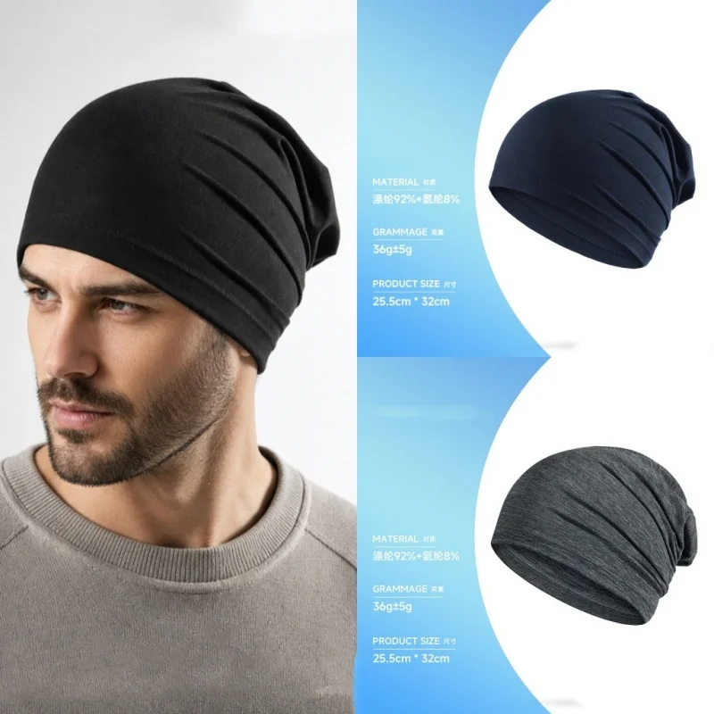 Men Women Breathable Stretch Beanie Skull Hat Sports Running Absorb Sweat Headwrap Turban Hat Cycling Under Helmet Liner Cap
