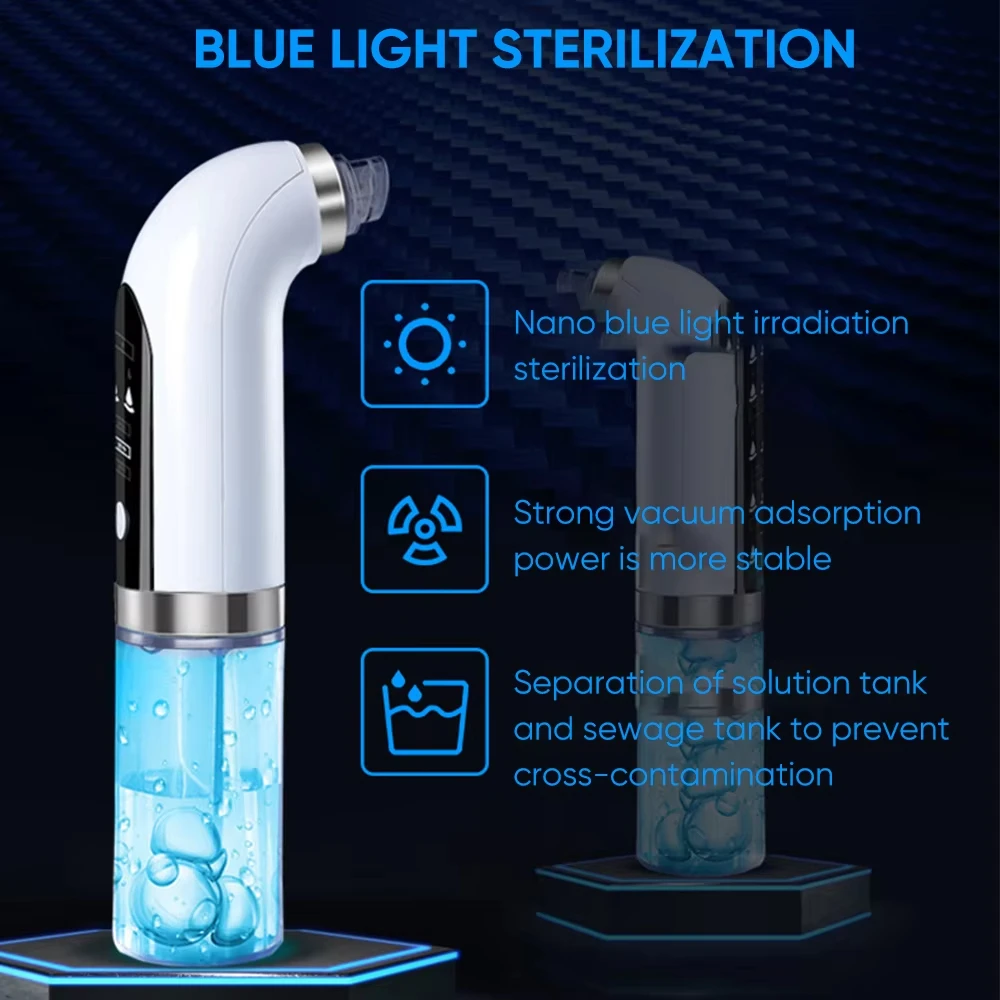 Small Bubble Blackhead Remover Vacuum Suction Water Oxygen Cycle Electric Facial Cleanser black dots Pimple Remover Skin Care