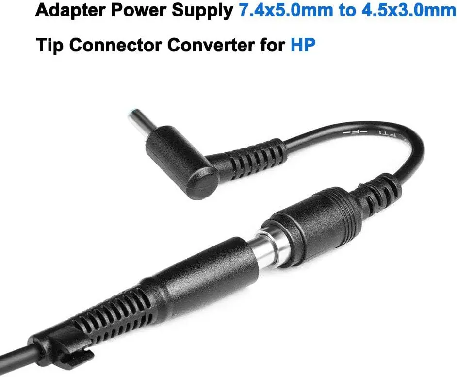 DC 7.4mm to 4.5mm Charger Converter Adapter, Blue Tip Connector for HP Dell Laptop Notebook Power Supply Replacement