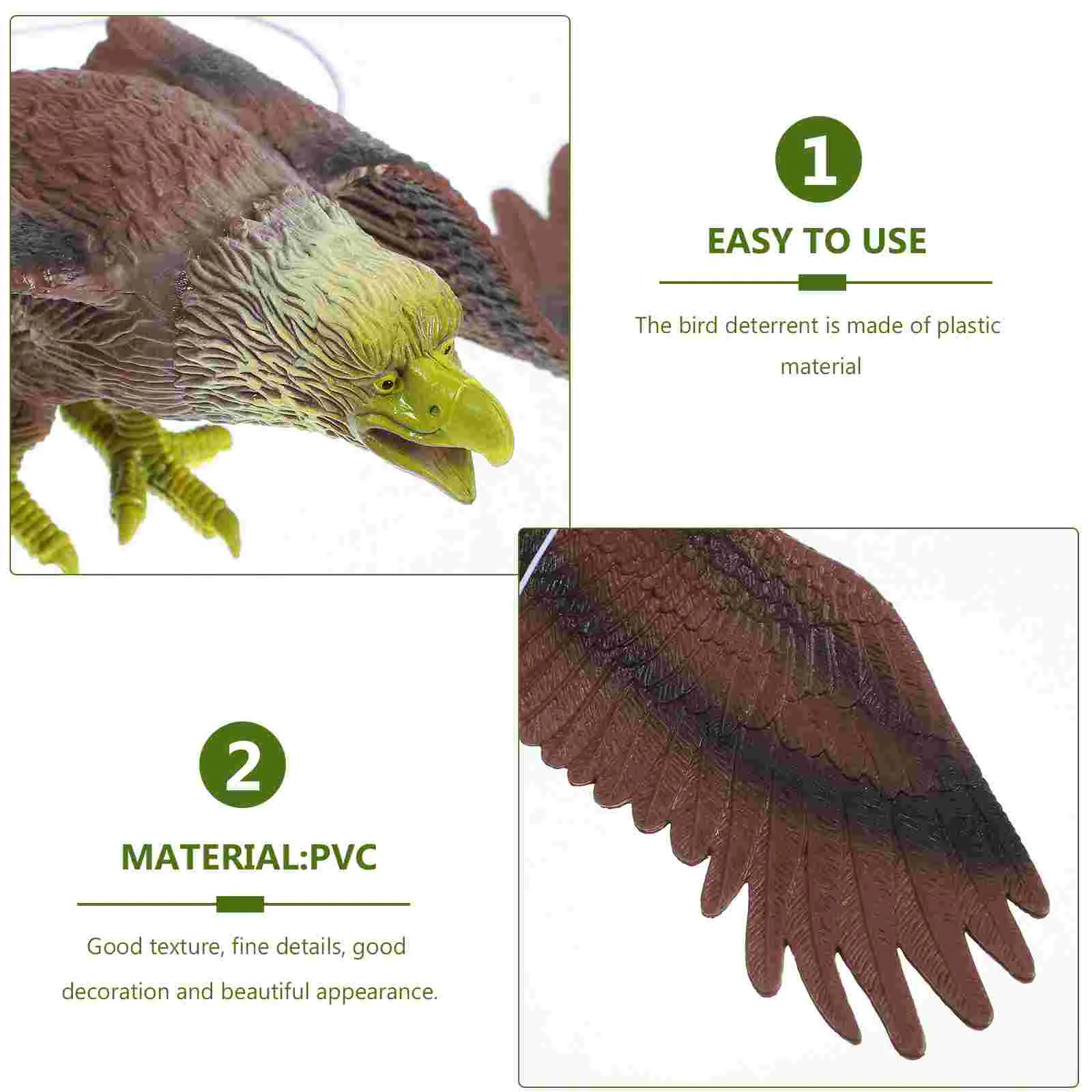 Toys Eagle Pendant Bird Fake Birds Frighten Brown Yard Hanging Tree Decor Plastic Ornament